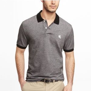 Express Men Pique Polo Heathered Gray Black M